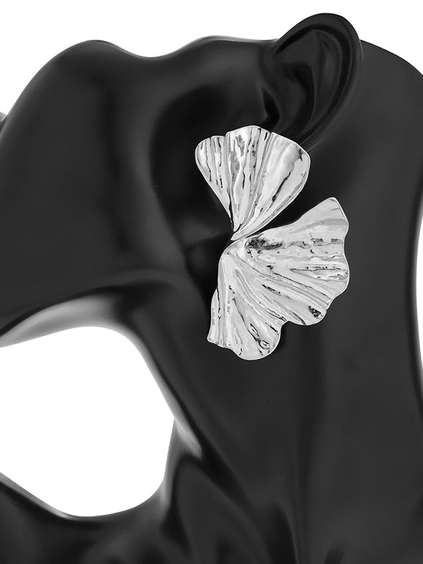 Geometric Pleated Solid Color Earrings Accessories