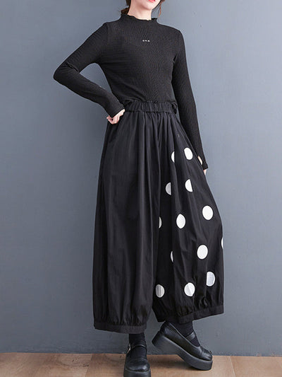 Original Creation Loose Wide Leg Polka-Dot Casual Pants Bottoms