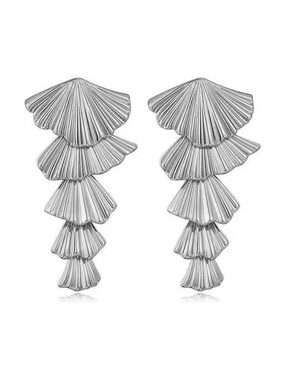 Geometric Tasseled Drop Earrings