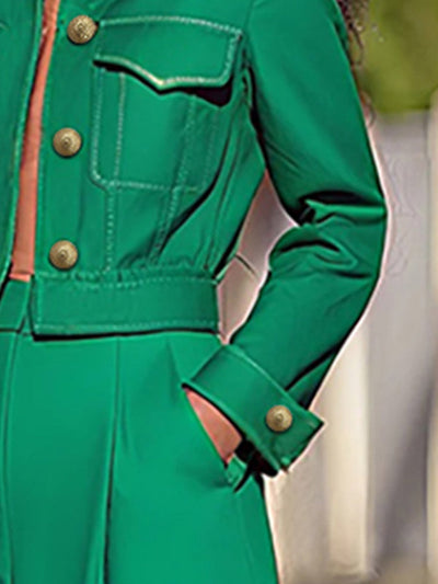 Long Sleeves Split-Joint Lapel Jackets&Coats Outerwear