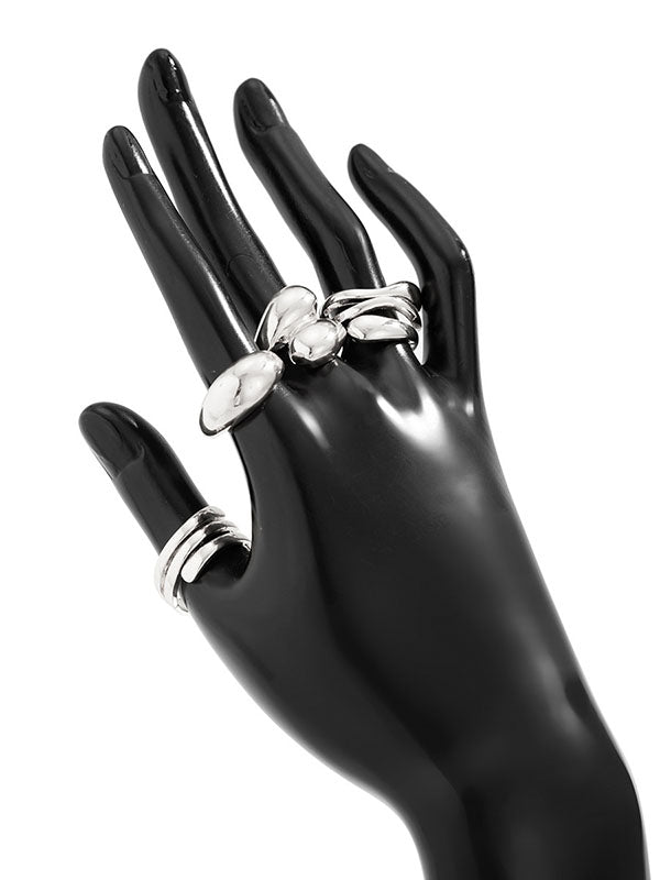 Geometric Solid Color Rings Accessories