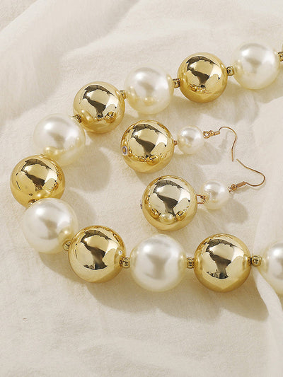 Contrast Color Geometric Drop Earrings + Necklaces Accessories