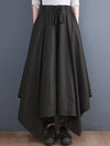 Cropped A-Line Drawstring Solid Color Pants Culotte