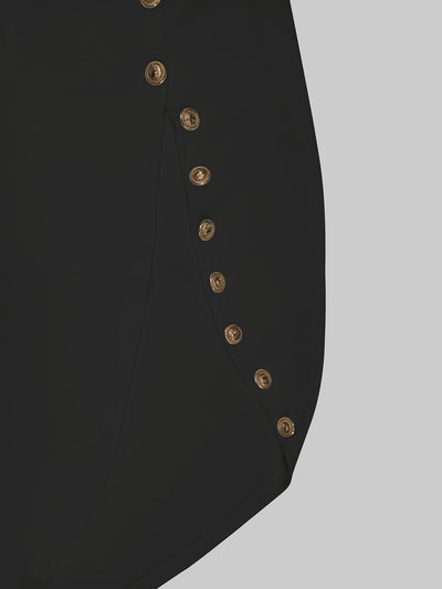 Loose Sleeveless Solid Color Split-side Shawl Collar Maxi Dresses