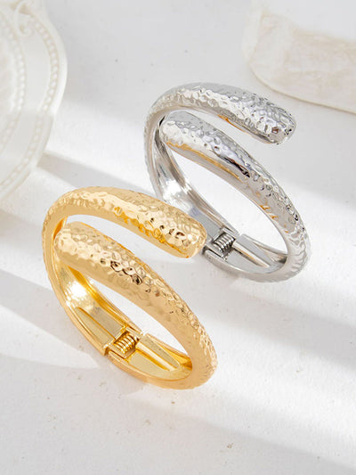 Irregularity Geometric Pleated Shiny Bracelet Accessories