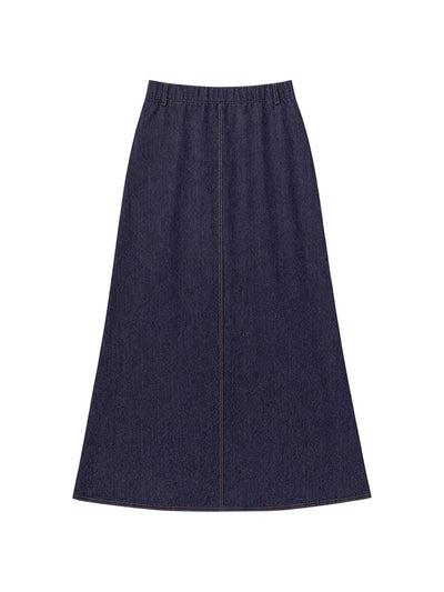Column No Belt Solid Color Zipper Skirts Bottoms