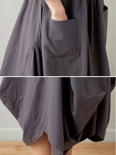 Artistic Retro Ramie Cotton 6 Colors Loose Irregular Elasticity Skirt