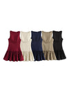 A-Line Loose Pleated Solid Color Split-Joint Zipper Round-Neck Mini Dresses