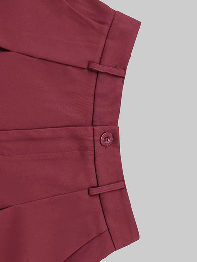 Loose Ninth Pants Solid Color Zipper Casual Pants Bottoms Trousers