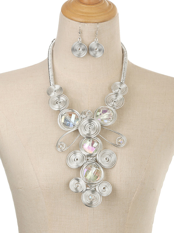 Artisan Gemstone Wirework Necklace & Earring Set