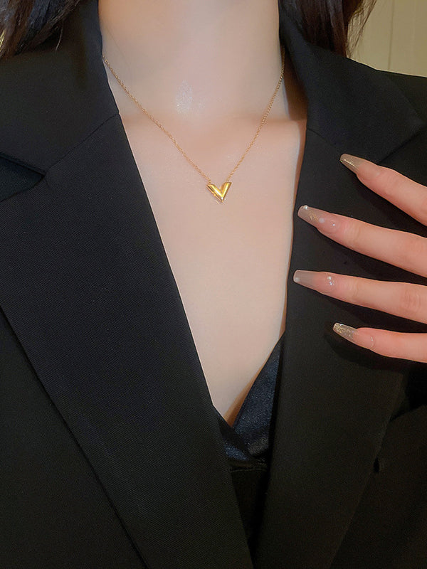 Geometric Solid Color Necklaces Accessories