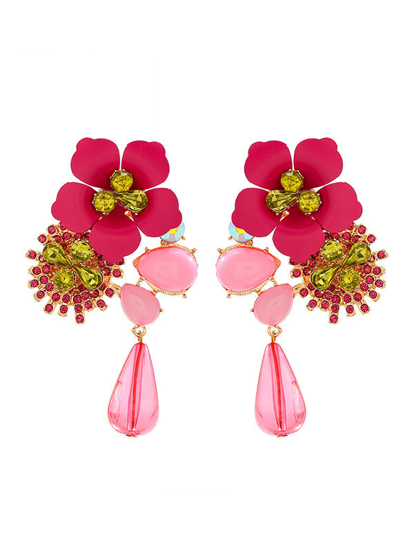 Flower Shape Drop Earrings