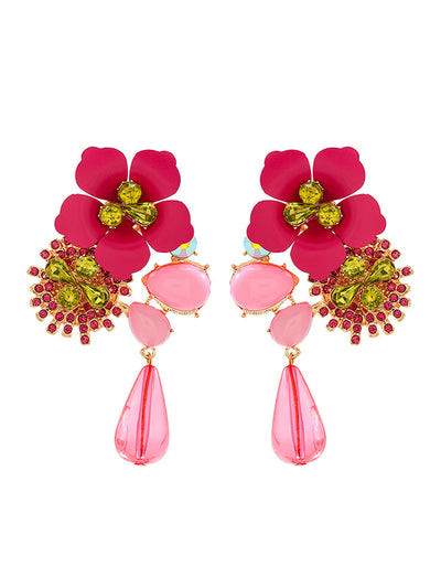 Flower Shape Drop Earrings