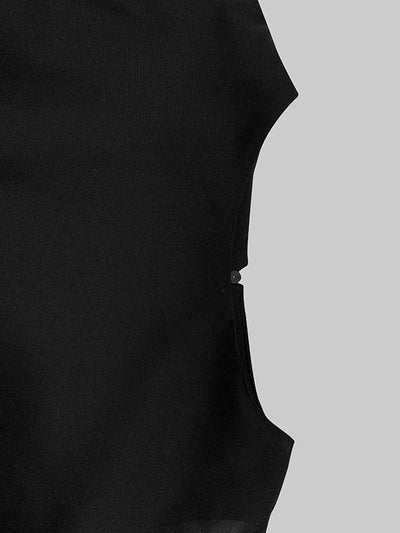 Irregularity Asymmetric Contrast Color Round-Neck Maxi Dresses