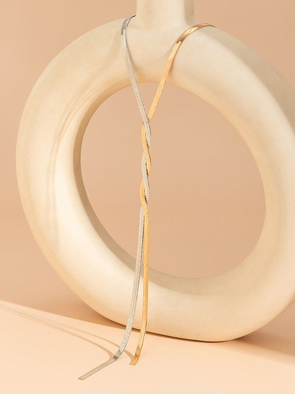 Casual Adjustable Tasseled Solid Color Necklaces Accessories