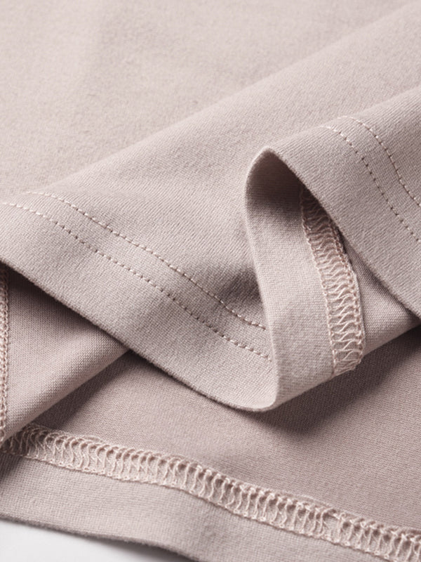 Simple Solid Color T-Shirt & Pants Two Pieces Set