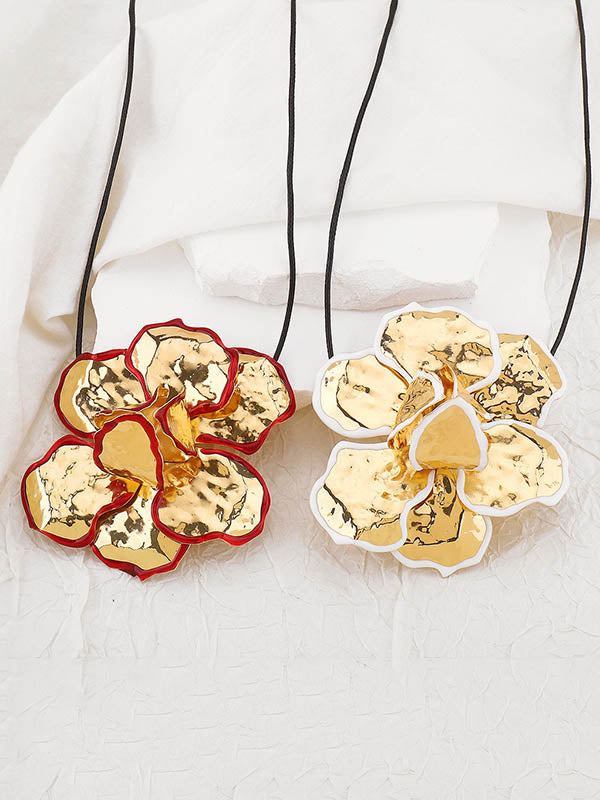 Flower Shape Tied Necklaces Accessories