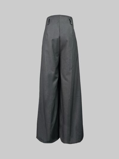 Loose Wide Pants High-Waisted Pleated Split-Front Pants Trousers