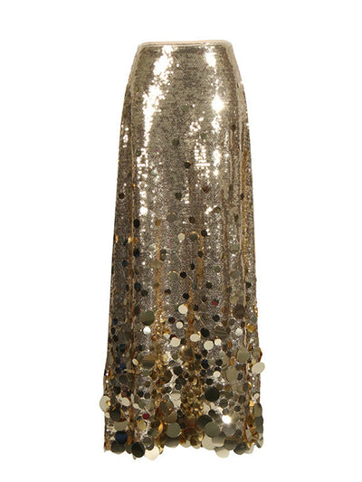 A-Line High Waisted Sequined Shiny Skirts Bottoms