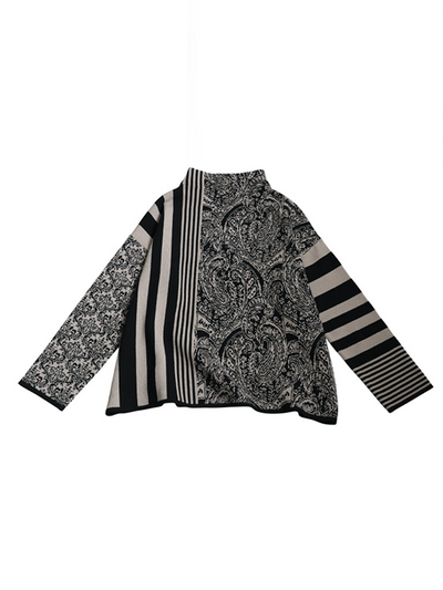 Long Sleeves Loose Striped Pullovers