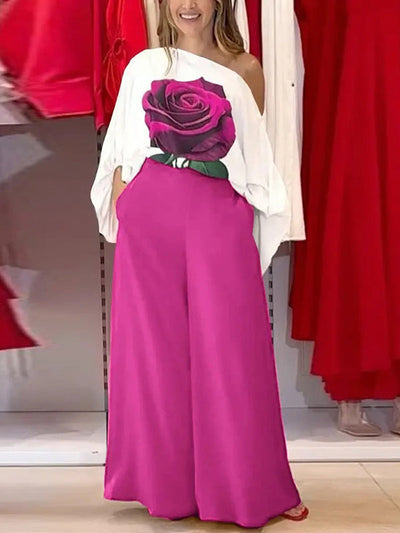 High Waisted Loose Pockets Solid Color Pants Trousers