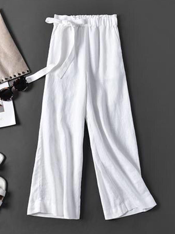 Loose Wide Leg Solid Color Pants