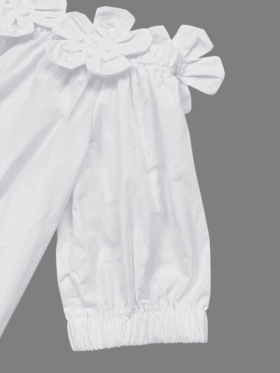 Loose Applique Solid Color Three-Dimensional Flower Off-the-shoulder Blouses&shirts Tops