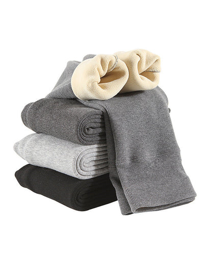 Simple Skinny Leg Keep Warm Solid Color Leggings