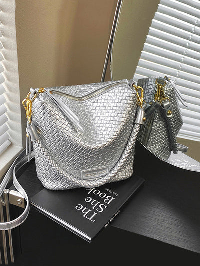 Split-Joint Woven Zipper Bags