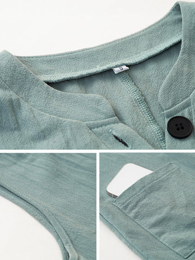 Loose Sleeveless Split-Joint V-Neck Jumpsuits