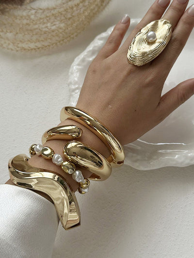 Geometric Solid Color Rings Accessories