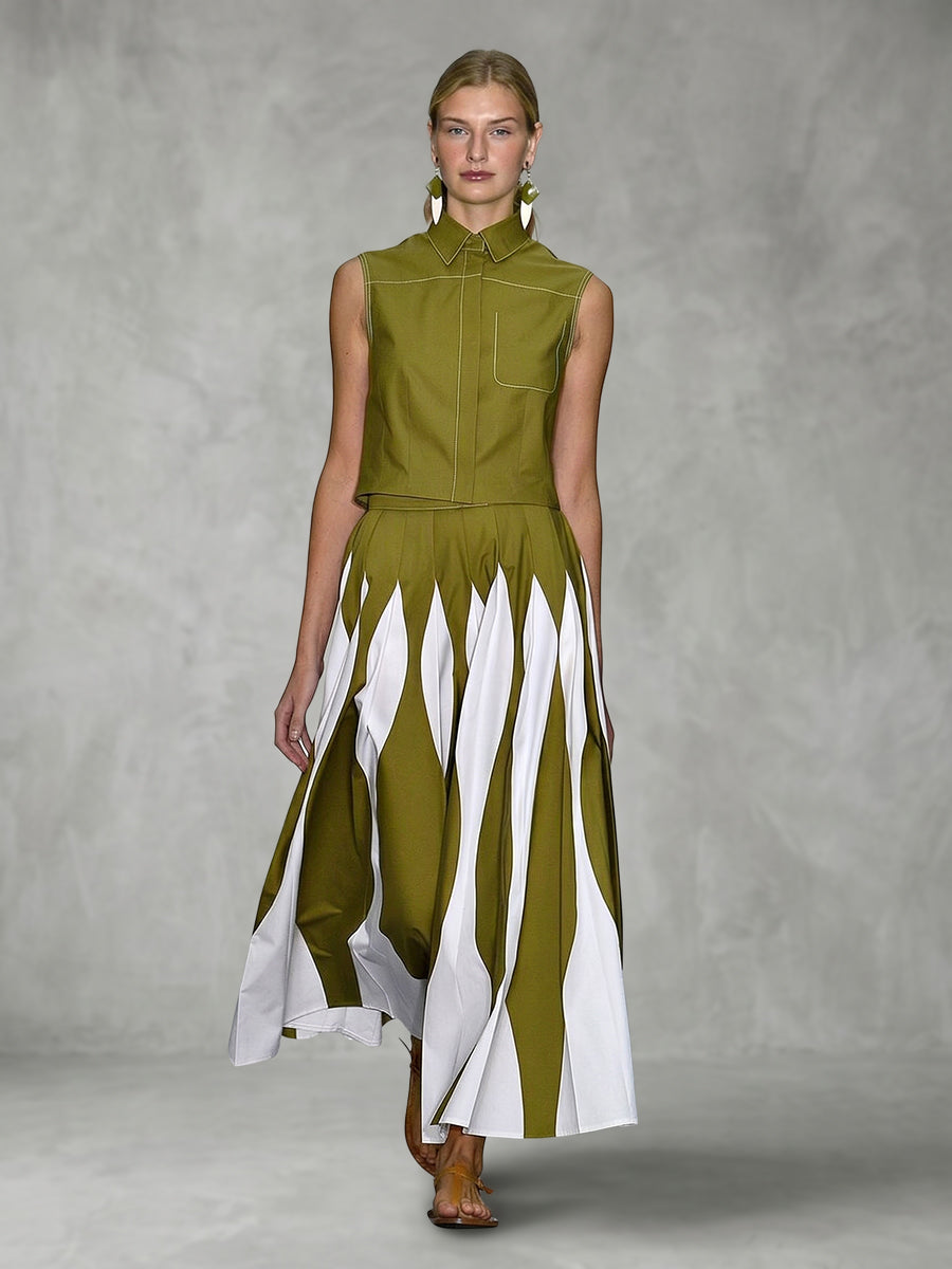 Sleeveless Solid Color Lapel Blouses&Shirts Tops