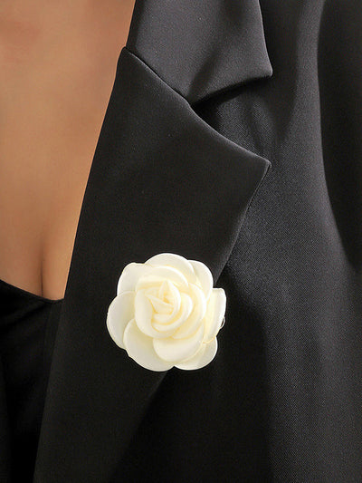 Solid Color Three-Dimensional Flower Brooch Accessories