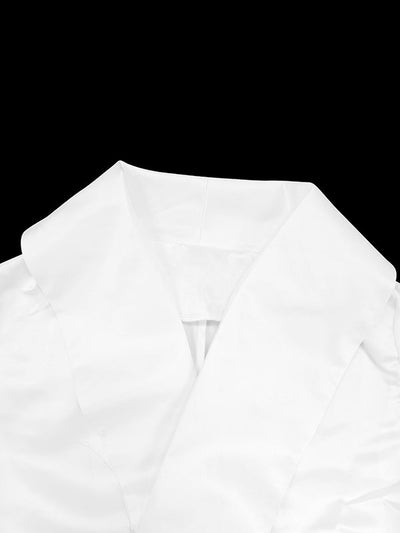 Long Sleeves Loose Buttoned Solid Color Stand Collar Blouses&Shirts Tops