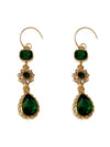 Urban Green Rhinestone Waterdrop Earrings Accessories