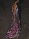 A-Line Loose Elasticity Gradient Pleated Tube Evening Dresses Maxi Dresses