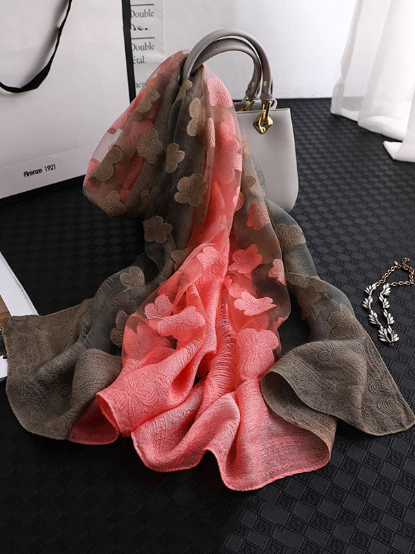 Original Floral Sun-Protection Silk Scarf