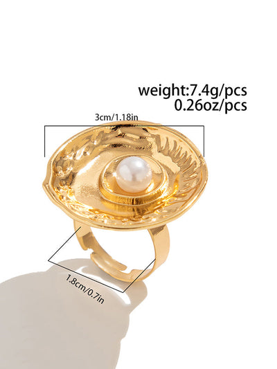 Geometric Pleated Shiny Rings Accessories
