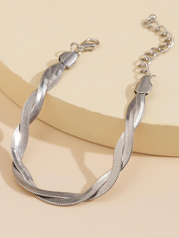 Statement Solid Color Geometric Alloy Bracelet Accessories