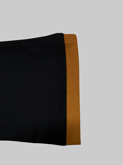 Flared Sleeves Long Sleeves Flower Print Split-Joint Mock Neck T-Shirts Tops