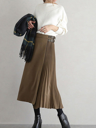 Graceful A-Line Pleated Skirt