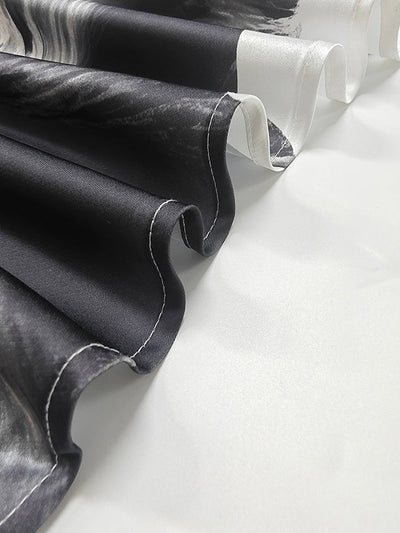 Batwing Sleeves Loose Asymmetric Floral Printed Split-Joint Split-Side One-Shoulder Evening Dresses Maxi Dresses