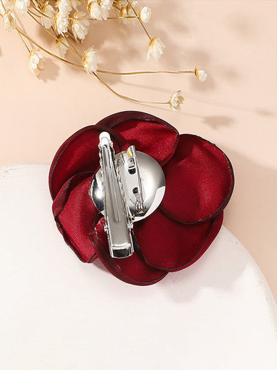 Solid Color Three-Dimensional Flower Brooch Accessories