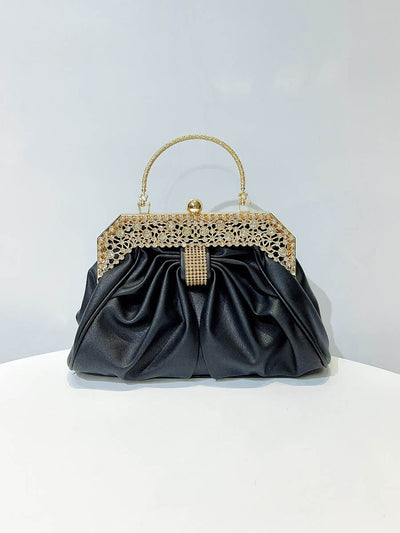 Chains Pleated Rhine Stones Split-Joint Evening Bags & Clutches Handbags