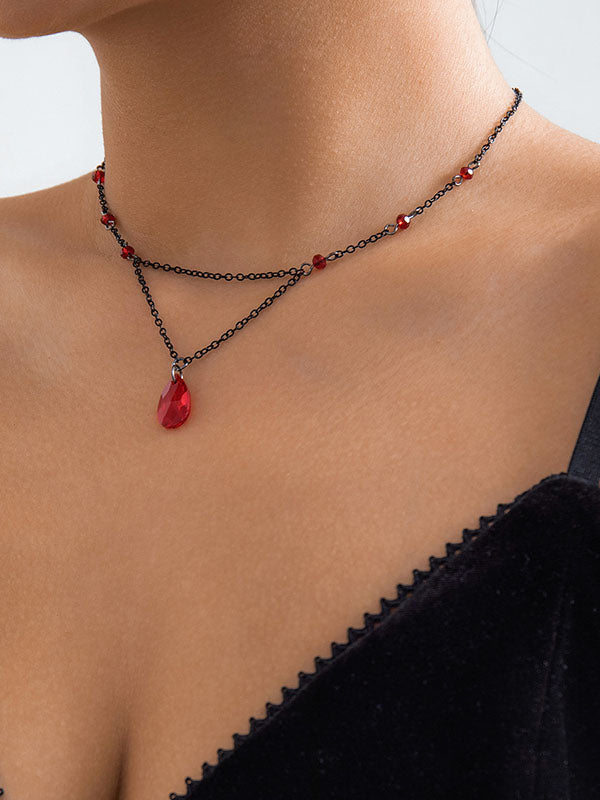 Double Layered Geometric Necklaces Accessories