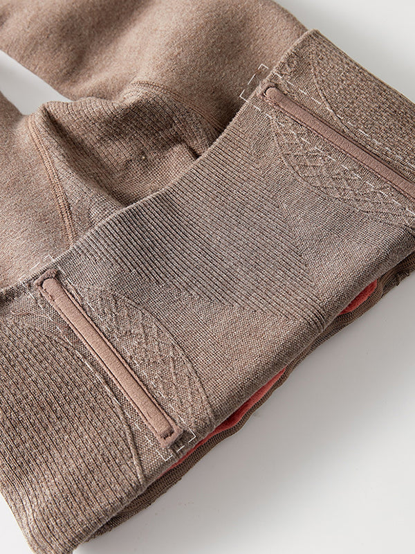 Casual Skinny Leg Velvet Keep Warm Solid Color Thermal Pants Bottoms