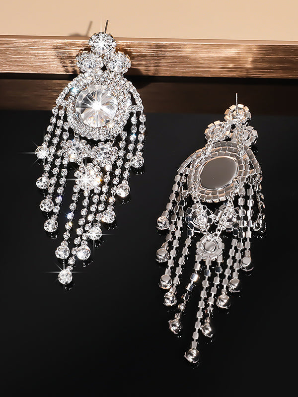 Geometric Tasseled Drop Earrings