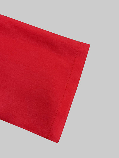 Loose Three-Quarter Sleeves Contrast Color Flower Print Round-Neck Midi Dresses