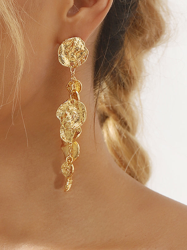 Geometric Solid Color Tasseled Earrings Accessories