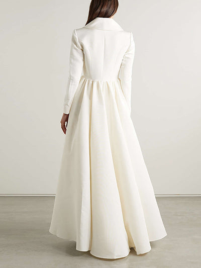 High-Low Wrap Falbala Solid Color V-Neck Shirts Tops&Pants Two Pieces Set